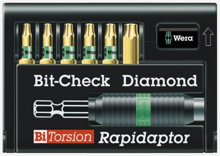 WERA 8767-6/BDC 7-delige Bit-Check BiTorsion set met Rapidaptor bithouder in doosje - 8767-6/BDC / 05056372001