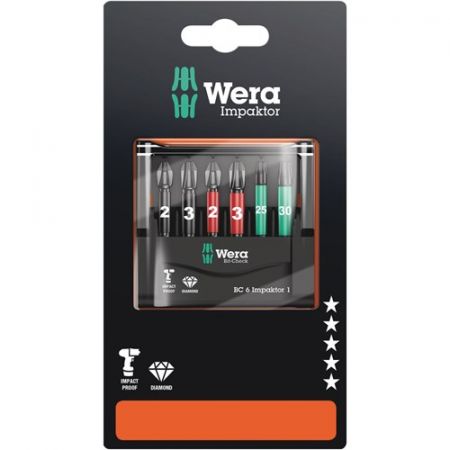 Wera Bit-Check 05073890001, 6 impaktor 1 SB, 6-delig