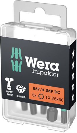 Wera Bits torx, 867/4 IMP DC DIY TX 25 x 50 mm 5-delig - 05057665001