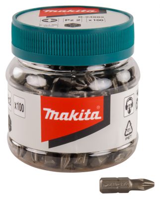 Makita B-24882 Schroefbit PZ2x25mm in pot 100 stuks 