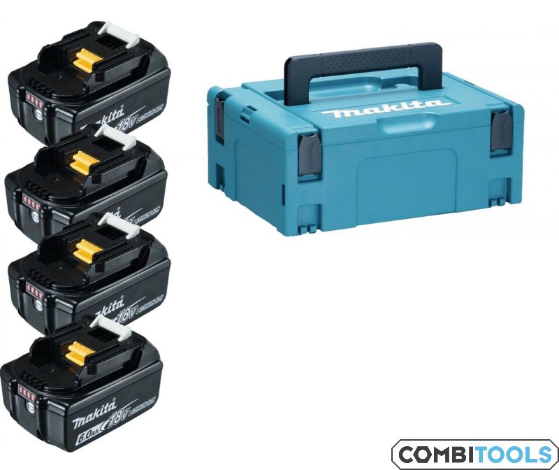 Combitools - Makita 18V 4x 5.0Ah accu voordeel set (4 stuks) + Mbox2 opbergsystainer (4x batterij 197280-8 +